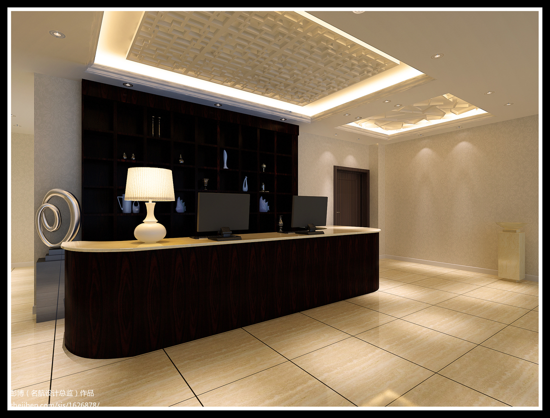 小型賓館前臺吊頂裝修效果圖 &ndash; 設計本裝修效果圖
